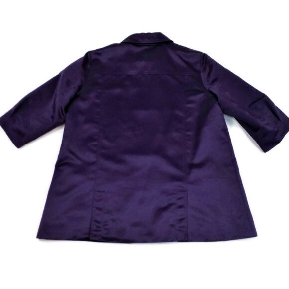 Simply Vera Vera Wang Purple Half Sleeve Button Front Dressy Jacket Womens Small - Picture 6 of 12